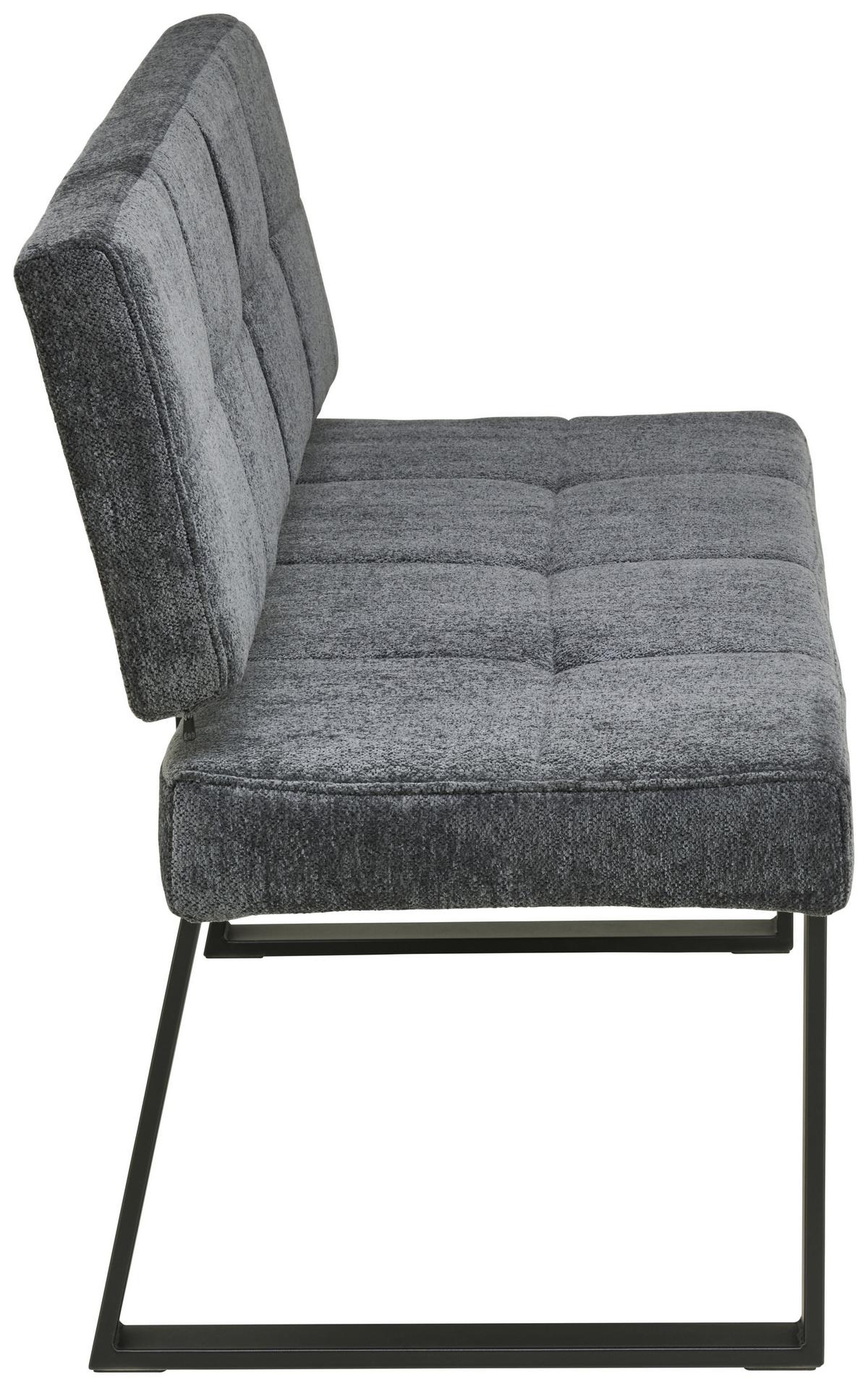 Sitzbank Magnus Dunkelgrau, B: 140 Cm - Dunkelgrau/Schwarz, LIFESTYLE, Textil/Metall (140/85/56,5cm) - MID.YOU