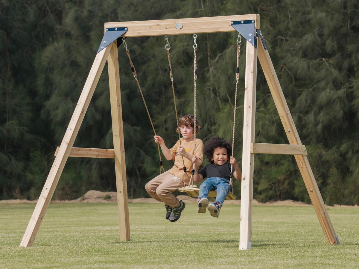 Schaukel A030.511.00 - Braun, KONVENTIONELL, Holz/Metall (224/208/186cm) - Ambia Garden