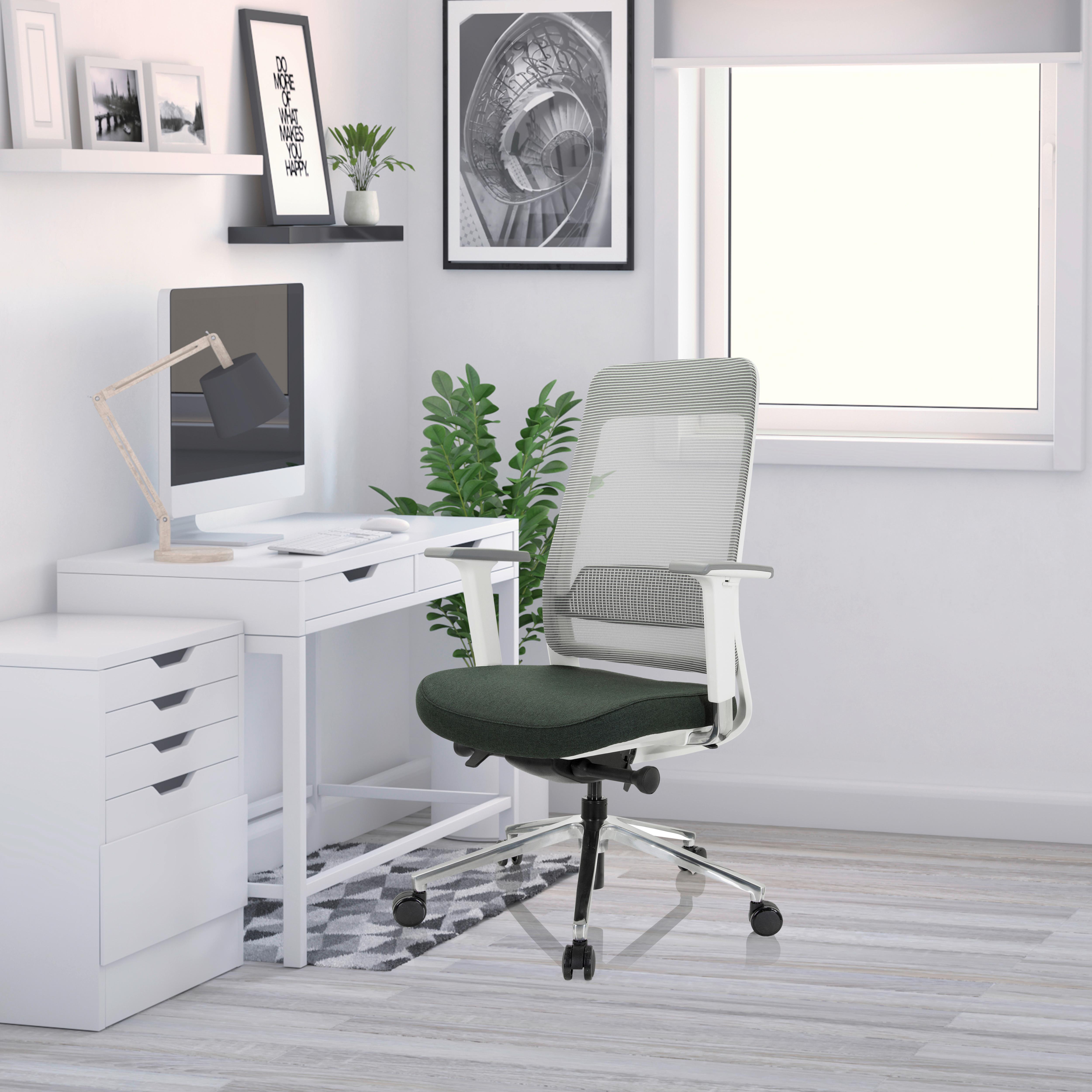 Bürostuhl Chiaro T2 Mit Wippfunktion Schwarz/weiß - Schwarz/Weiß, MODERN, Kunststoff/Textil (67/118/63cm) - MID.YOU