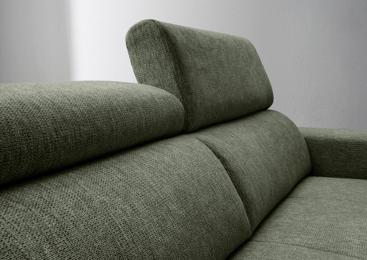 Ecksofa Intera Dunkelgrün S: 188x276 Cm - Dunkelgrün/Schwarz, KONVENTIONELL, Textil (188/276cm) - Livetastic