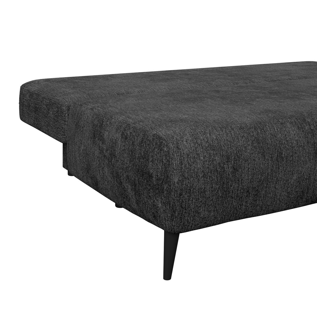 3-sitzer-sofa Mit Schlaffunktion Time Anthrazit - Anthrazit/Schwarz, Trend, Holz/Kunststoff (200/88/100cm)