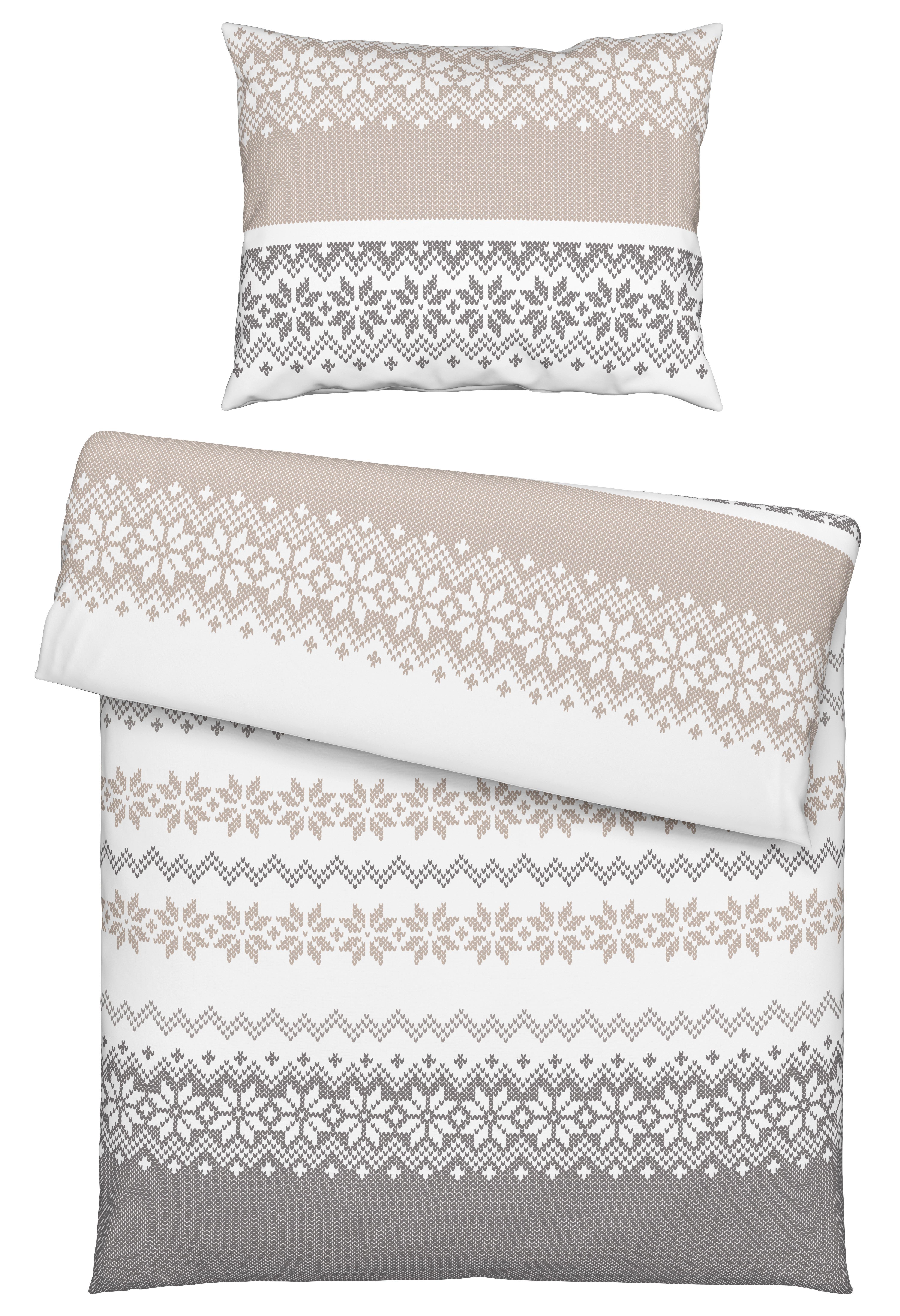 POSTEĽNÁ BIELIZEŇ SNOW ROSE - sivá/biela, textil (140/200cm) - Mömax