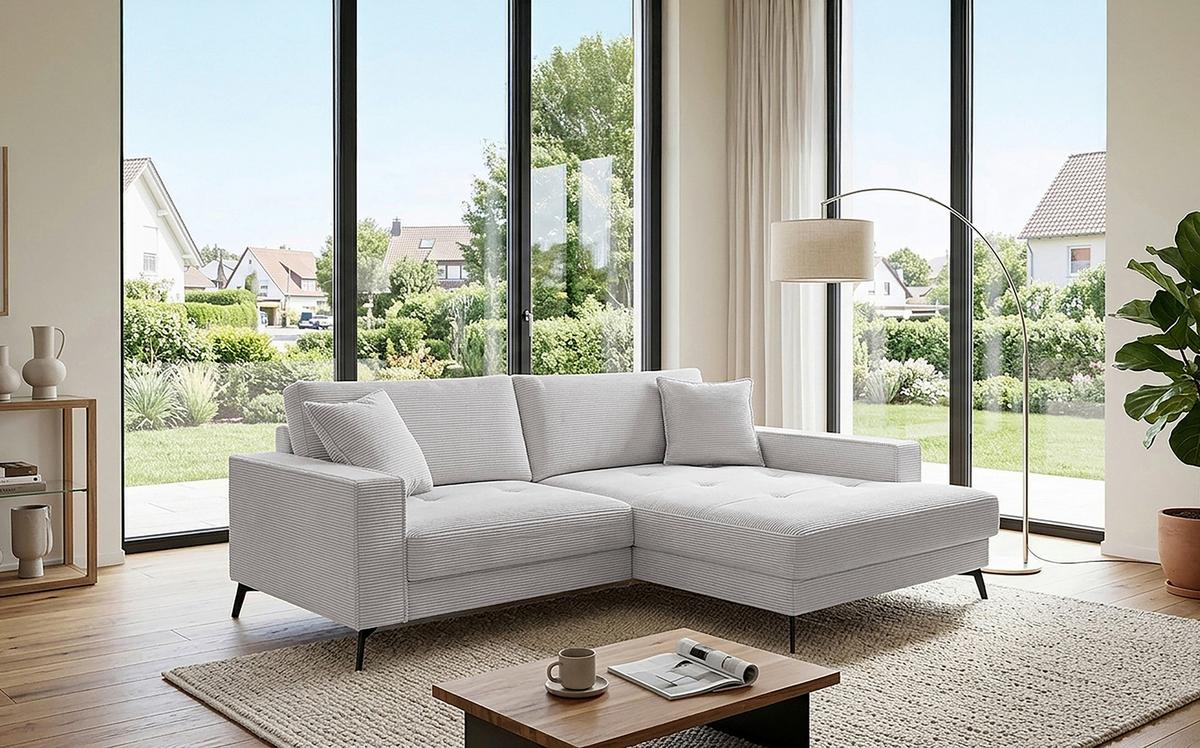 Ecksofa Ted Beigebraun S: 228x174 Cm - Taupe/Schwarz, Trend, Textil (228/174cm)