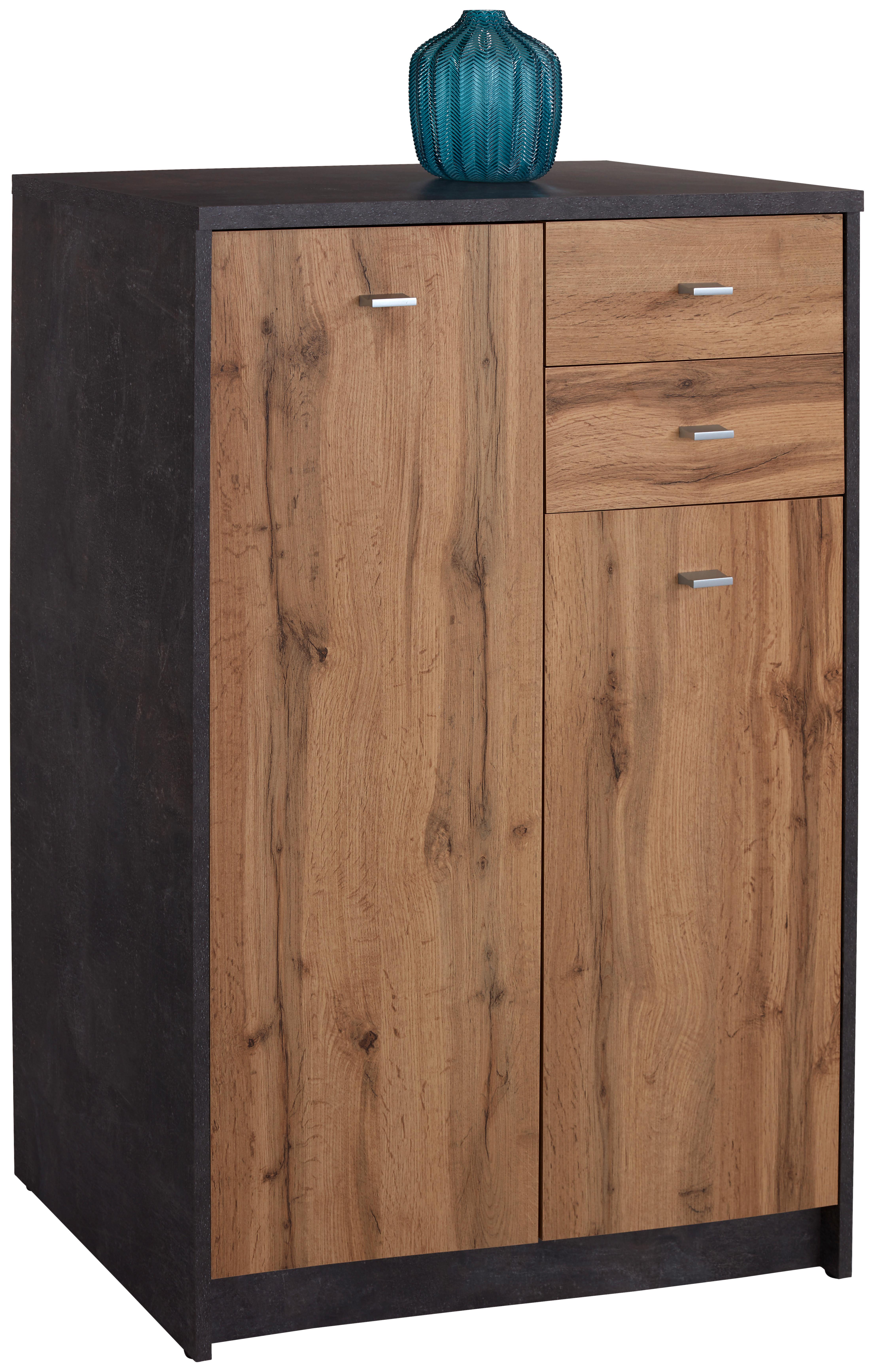 Komoda 4-You Yuk08 - farby dubu/sivá, Moderný, kompozitné drevo (74/111,4/34,6cm)