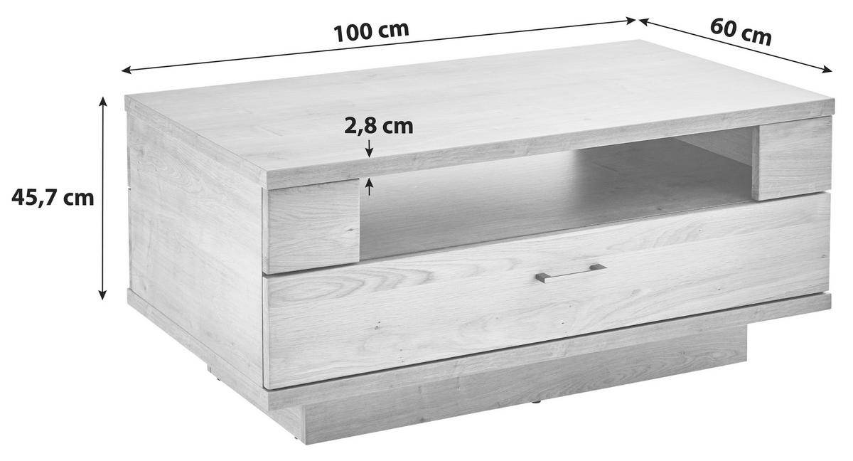 Couchtisch Kansas - Alteiche, KONVENTIONELL, Holzwerkstoff (100/60/45,7cm) - Livetastic