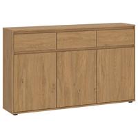 Kommode Calzado Steineiche B: 137cm - Eichefarben/Schwarz, MODERN, Holzwerkstoff (137/85/35cm)