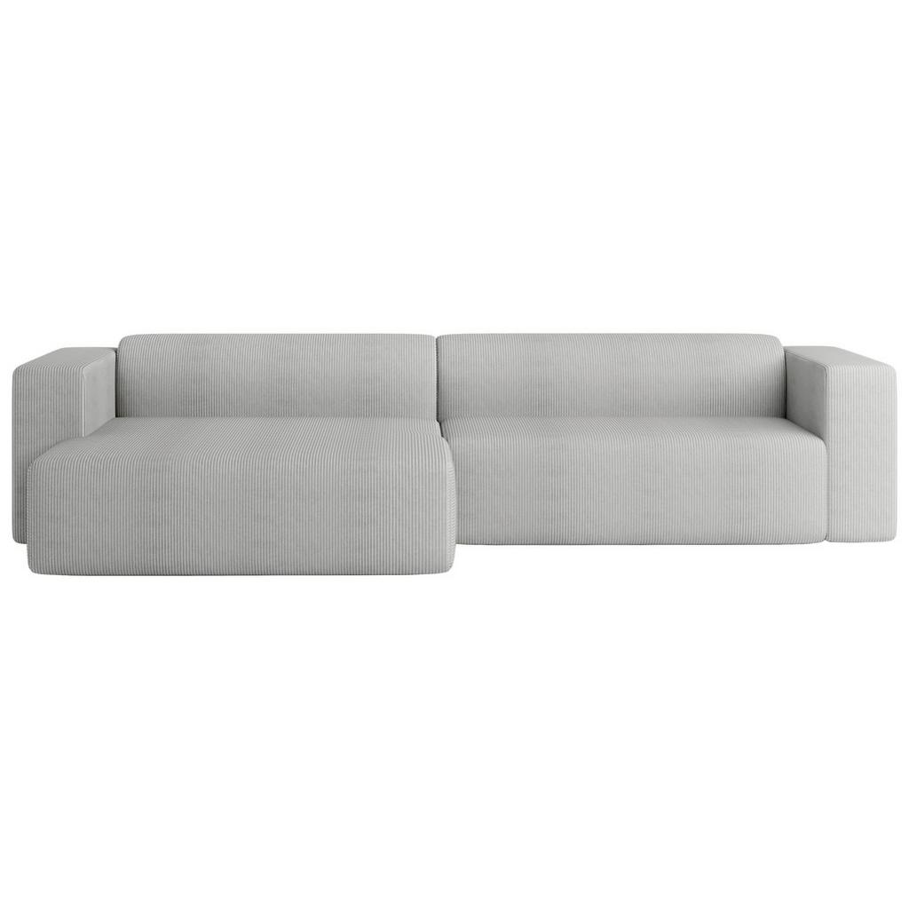 Ecksofa Basimo Cord Hellgrau, B: 293 cm