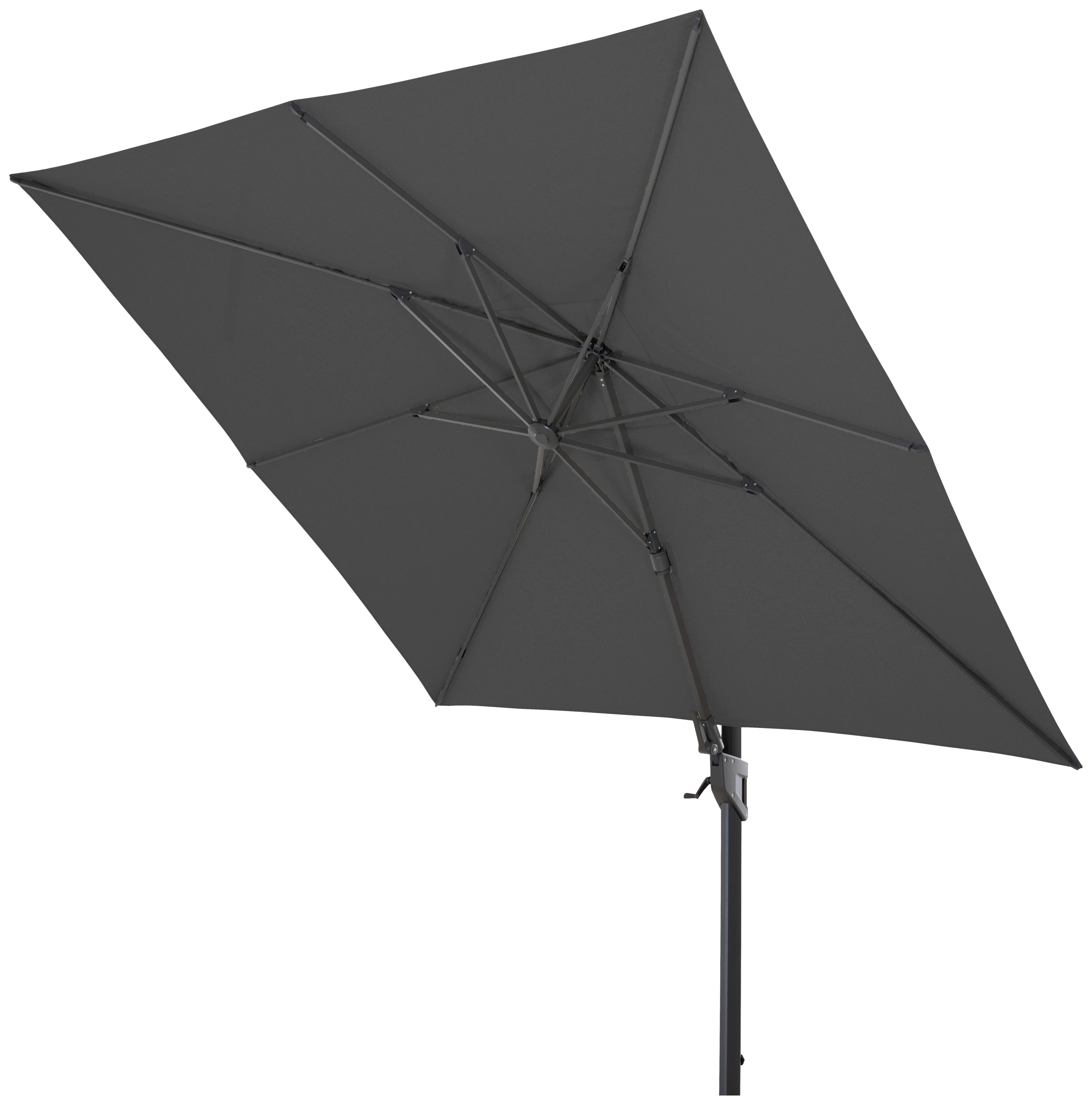 Ampelschirm Bl: 300x300cm Anthrazit - Anthrazit, MODERN, Textil/Metall (300/300cm) - Siena Garden