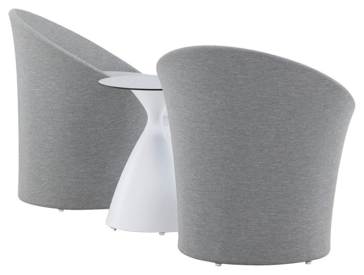 Gartenset Spoga - Weiß/Grau, KONVENTIONELL, Textil/Metall - Gardenson