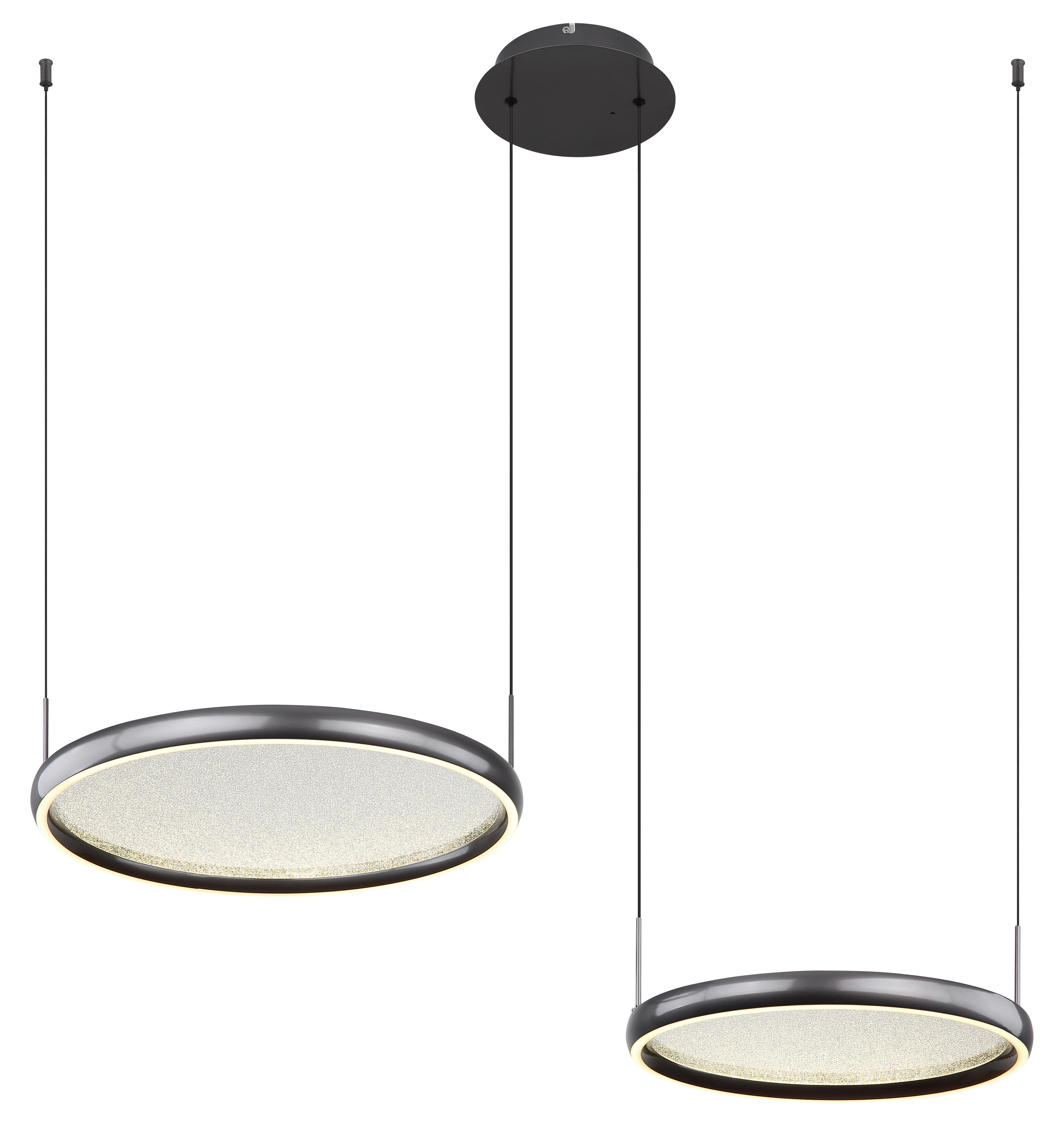 Led Függőlámpa 67186-50 - fekete/fehér, Design, műanyag/fém (89/50/150cm) - Globo