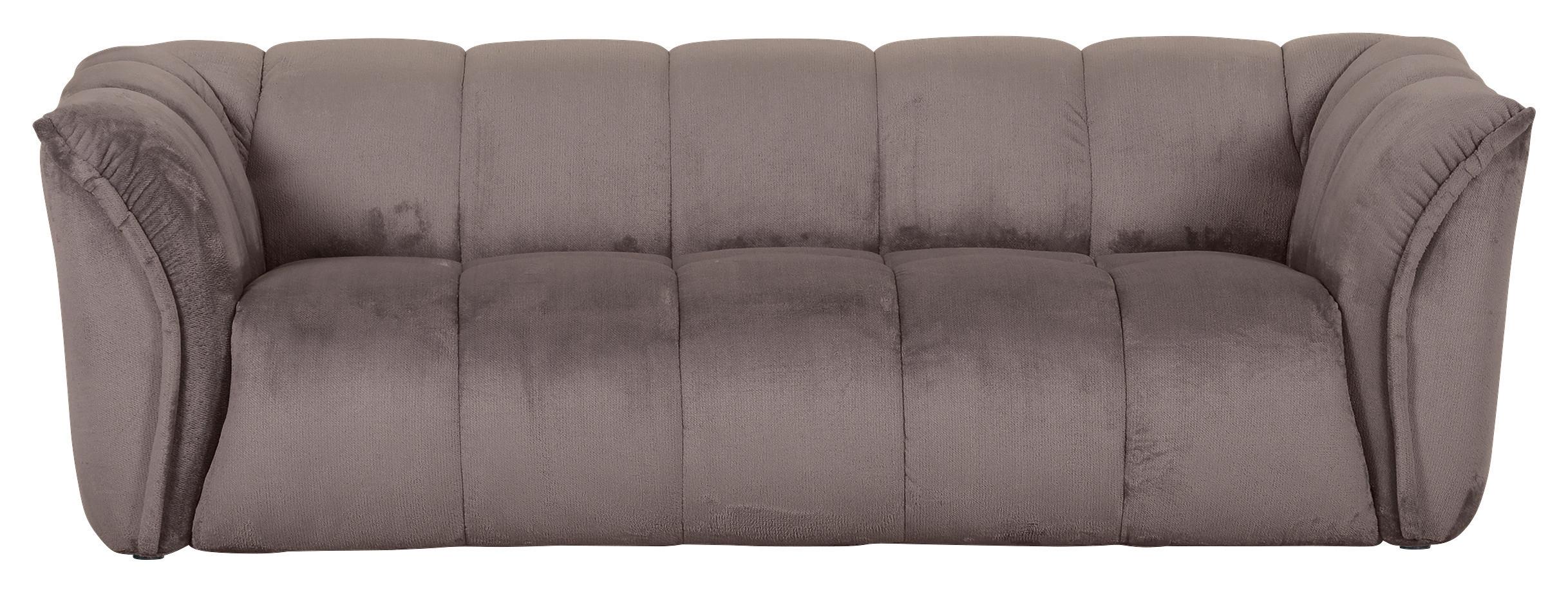 Bigsofa Sabea B: 220 cm Schlammfarben Plüsch - Schlammfarben/Schwarz, KONVENTIONELL, Textil (220/67/106cm) - MID.YOU