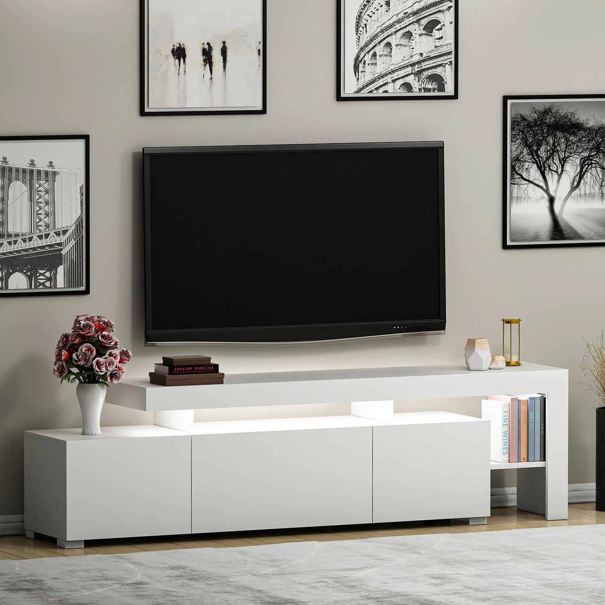 TV-ELEMENT Weiß B: 192cm - Weiß, MODERN, Holzwerkstoff (192/53/37cm)