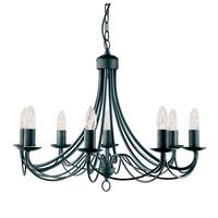 Kronleuchter Maypole 6348-8bk - Schwarz, KONVENTIONELL, Metall (60/100cm)