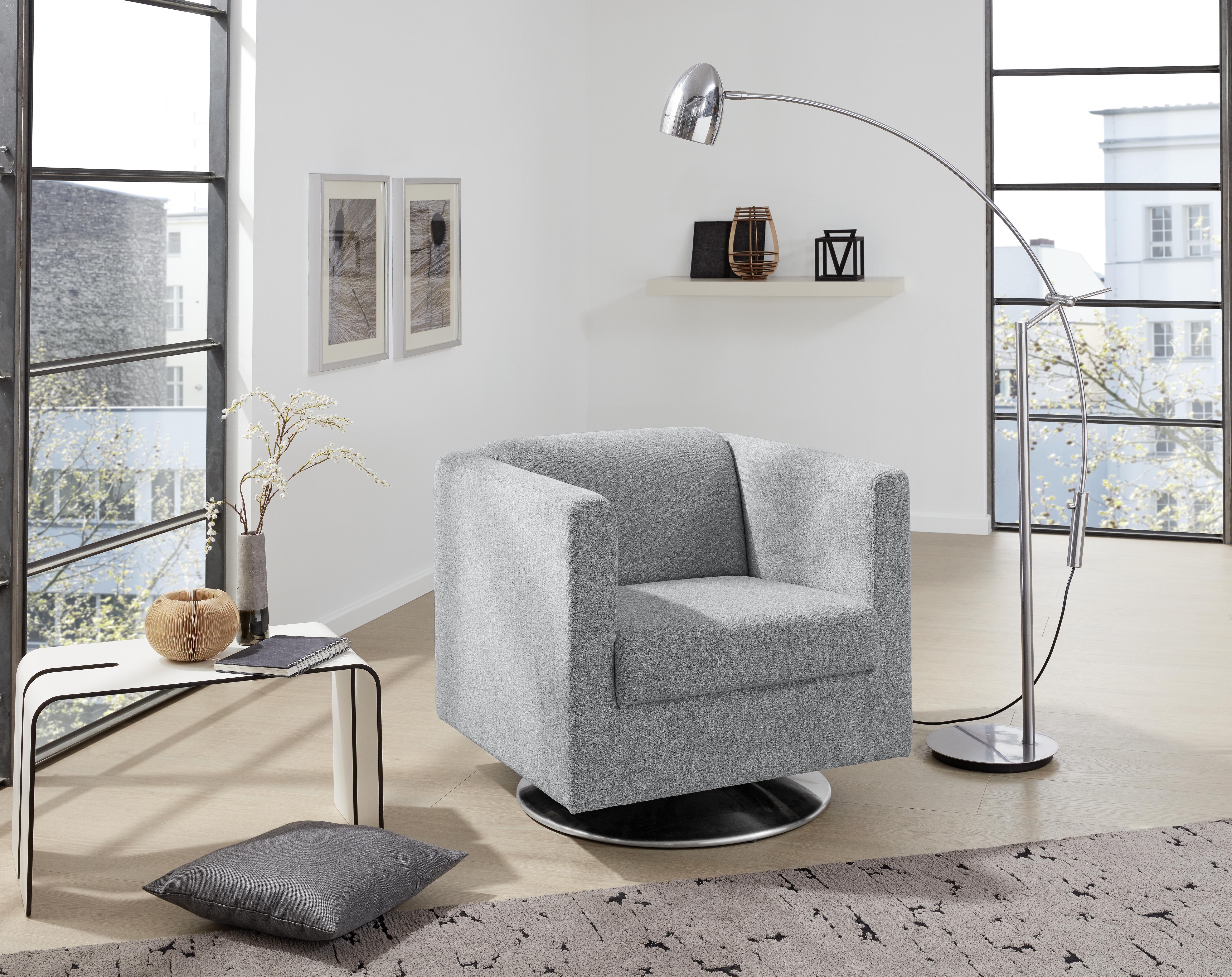Designsessel Looks I - Chromfarben/Grau, Design, Textil (72/71/75cm) - LOOKS by W.Joop