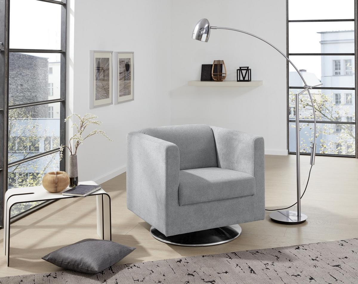 Designsessel Looks I - Chromfarben/Grau, Design, Textil (72/71/75cm) - LOOKS by W.Joop