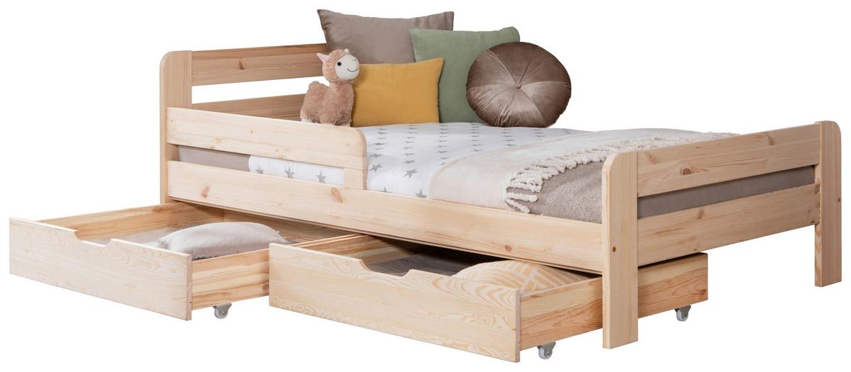 Bett Bennet Naturfarben inkl. Zubehör, 120x200 cm - Naturfarben, MODERN, Holz/Textil (120/200cm) - MID.YOU