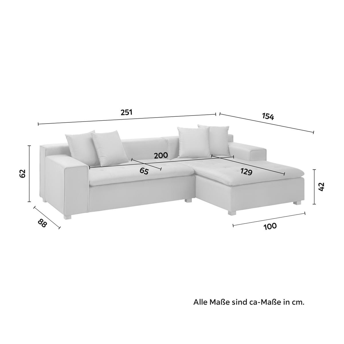 Sedací souprava AVA - světle šedá/přírodní barvy, Moderní, dřevo/textil (251/62/154cm) - Bessagi Home