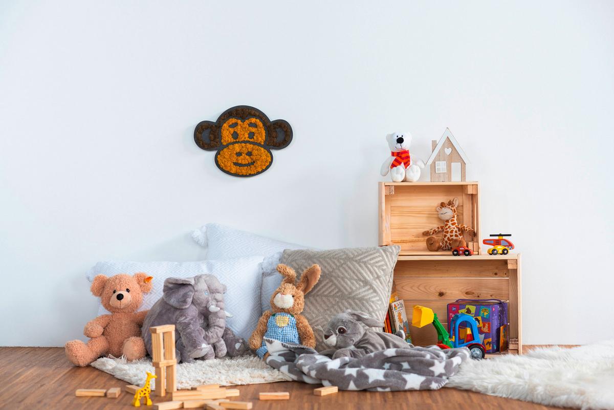 Moosbild Braun Gelb B: 37,5 Cm - Gelb/Schwarz, Basics, Naturmaterialien/Holz (37,5/27/2cm)