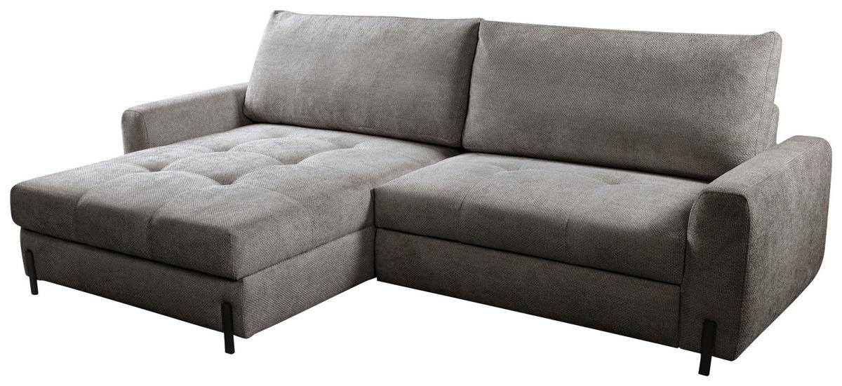 Ecksofa Naomi Graubraun/Schwarz, 162 cm - Graubraun/Schwarz, Design, Textil (162/265cm) - MID.YOU