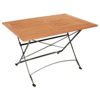 Gartentisch Klappbar Schlossgarten Stahl L: 120 cm - Naturfarben, ROMANTIK / LANDHAUS, Holz/Metall (120/80/74cm) - Gardenson