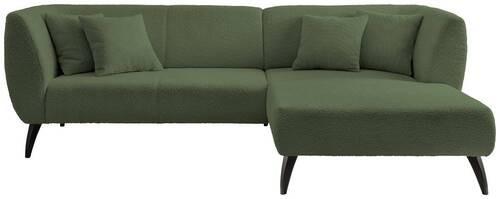 Ecksofa Colori Dunkelgrün S: 264/160 cm - Dunkelgrün/Schwarz, MODERN, Holz/Textil (264/160cm) - MID.YOU