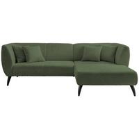 Ecksofa Colori Dunkelgrün S: 264/160 cm - Dunkelgrün/Schwarz, MODERN, Holz/Textil (264/160cm) - MID.YOU