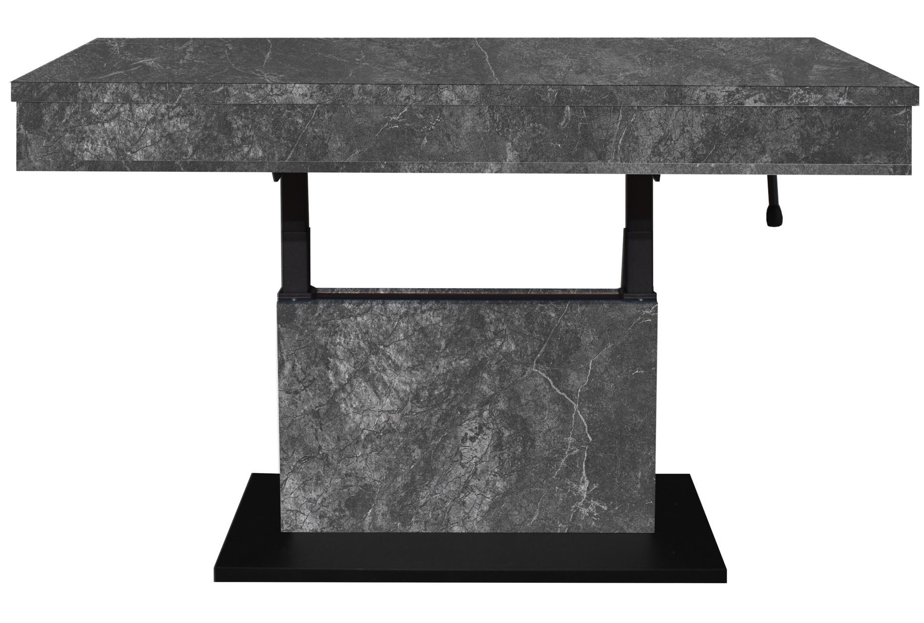 Couchtisch Lift Graphitfarben/schwarz B: 110cm - Schwarz/Graphitfarben, Design, Holzwerkstoff/Metall (110/58-77/60cm) - MID.YOU