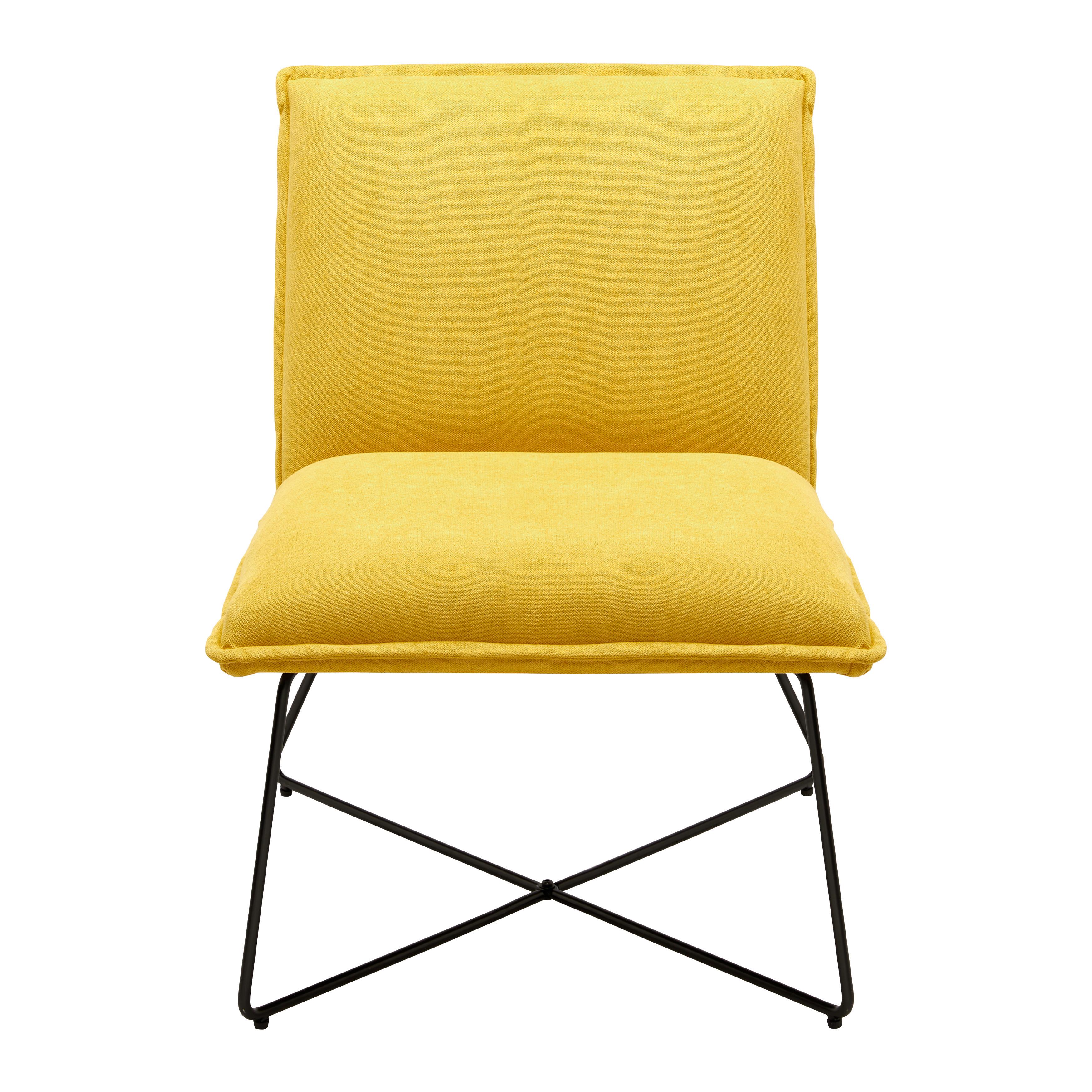 Křeslo FILIP žlutá - žlutá, Moderní, kov/dřevo (63cm) - Bessagi Home