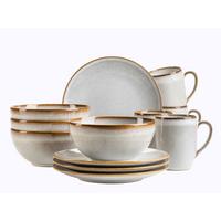 Frühstücksservice Smoky's Steinzeug, Weiß, 12-teilig - Weiß, Basics, Keramik - Mäser