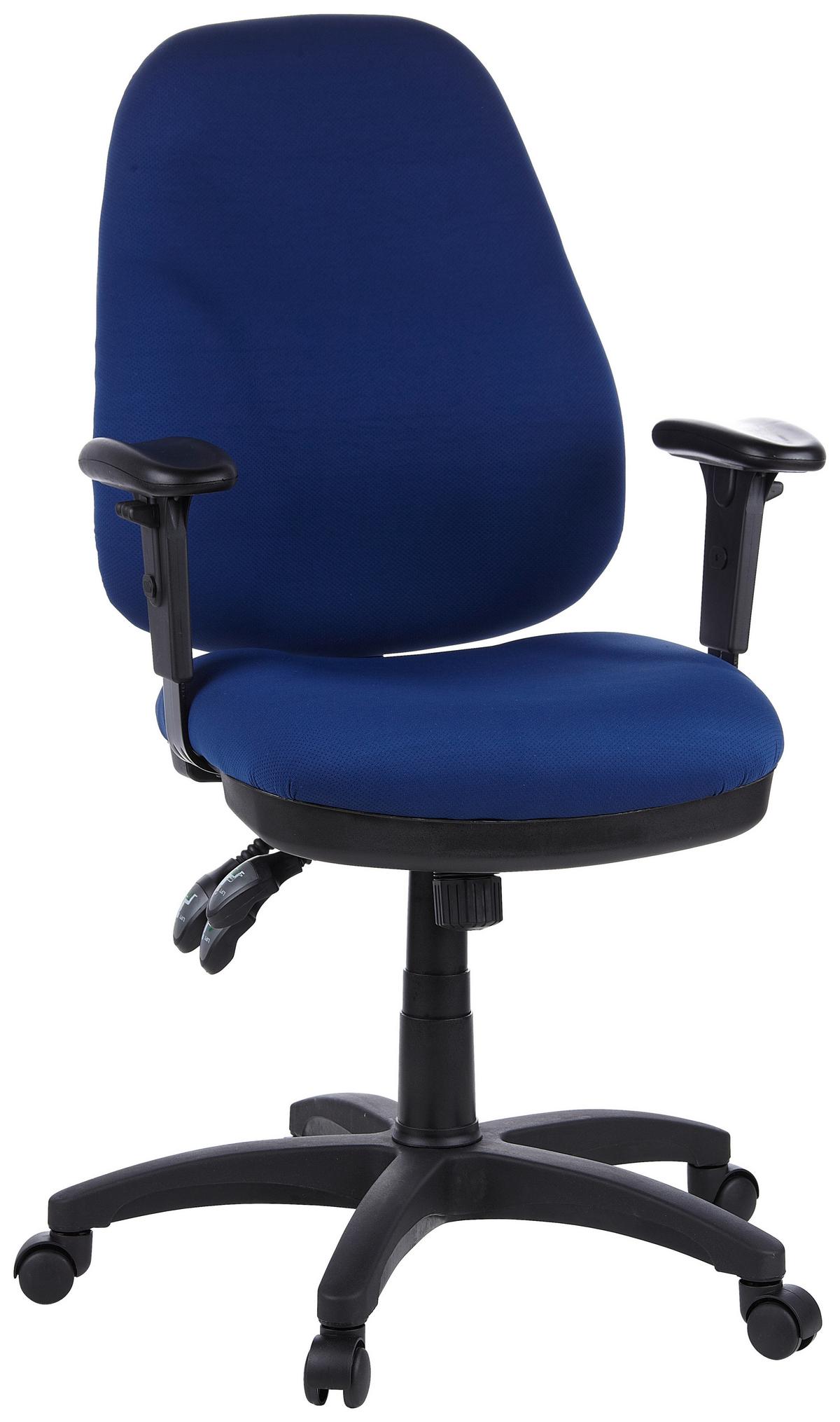 Bürostuhl Zenit Pro Blau/schwarz Bis 120 Kg - Blau/Schwarz, Basics, Kunststoff/Textil (58/121/46cm) - MID.YOU