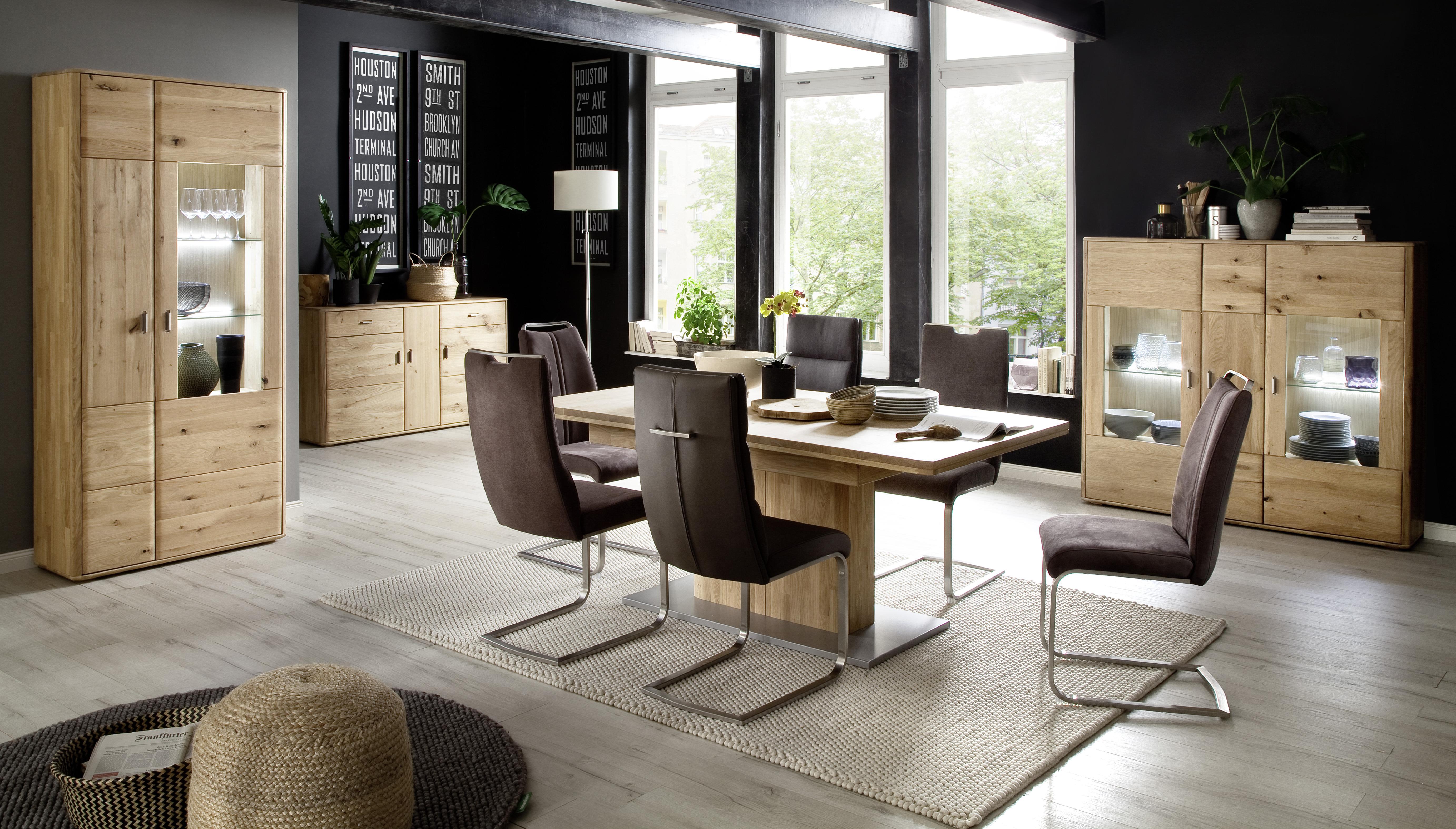 Esstisch ausziehbar Ravello 180-230x100 cm Grau/Eiche - Eiche Bianco/Grau, Design, Holz/Holzwerkstoff (180-230/100/77cm) - Livetastic