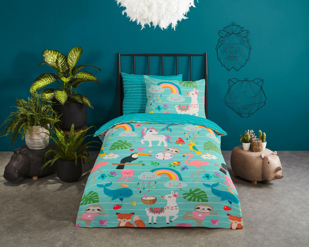 Kinderbettwäsche Festen Multicolor 140x200 Cm - Multicolor, Trend, Textil (140/200cm)