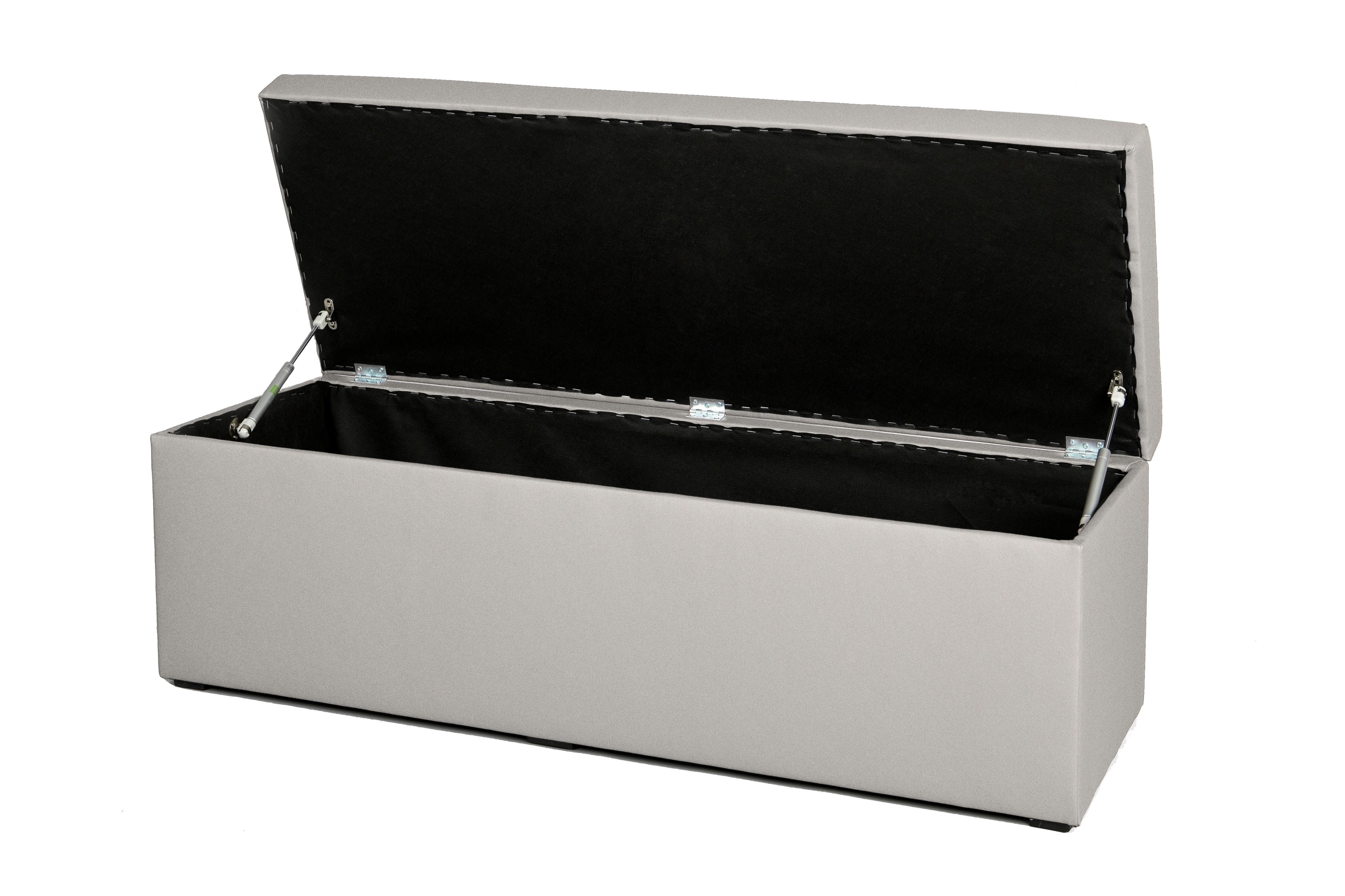 Sitzwürfel Pouf Welle S mit Stauraum Grau H: 45 cm