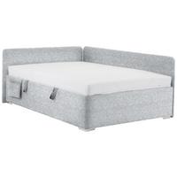 Posteľ Remi s bočnicami 140x200, poťah sivý - sivá/prírodná farba, Konventionell, drevo/textil (140/200cm) - Based