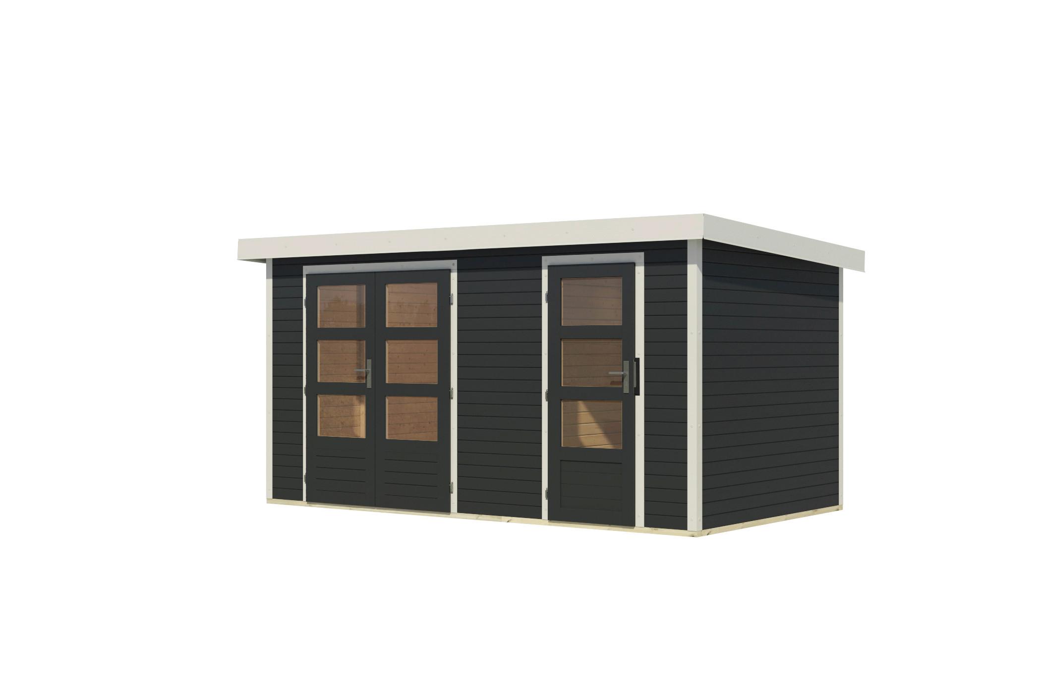 Gartenhaus Gaia 2 C 40109 Gaia 2 C - Anthrazit/Weiß, Basics, Holz/Metall (400/209/213cm)