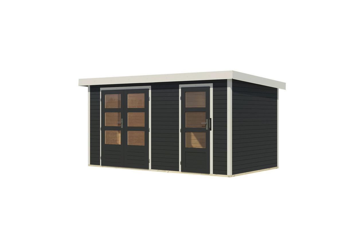 Gartenhaus Gaia 2c 40121 Gaia 2 C - Anthrazit/Weiß, Basics, Holz (400/209/213cm)