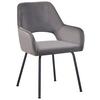 Armlehnstuhl Jonny Cord Grau, B: 58 cm - Schwarz/Grau, KONVENTIONELL, Textil/Metall (58/86/59cm)