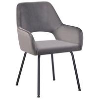 Armlehnstuhl Jonny Cord Grau, B: 58 cm - Schwarz/Grau, KONVENTIONELL, Textil/Metall (58/86/59cm)