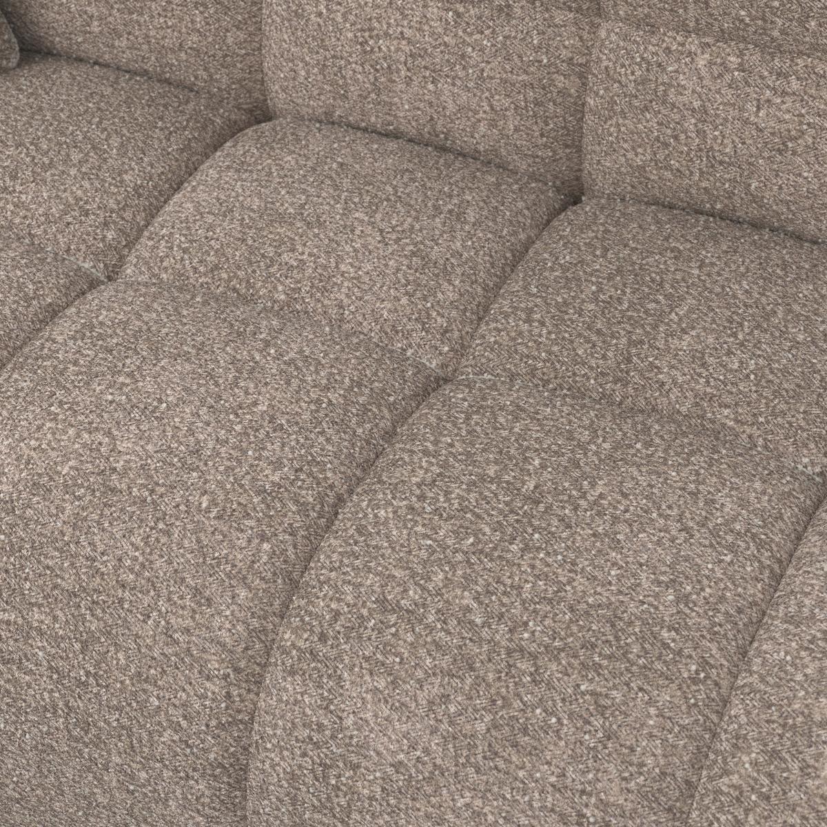 Pohovka MARIE, hnědá žinylka, max. 360 kg - černá/přírodní barvy, Moderní, dřevo/textil (232/77/90cm) - Bessagi Home