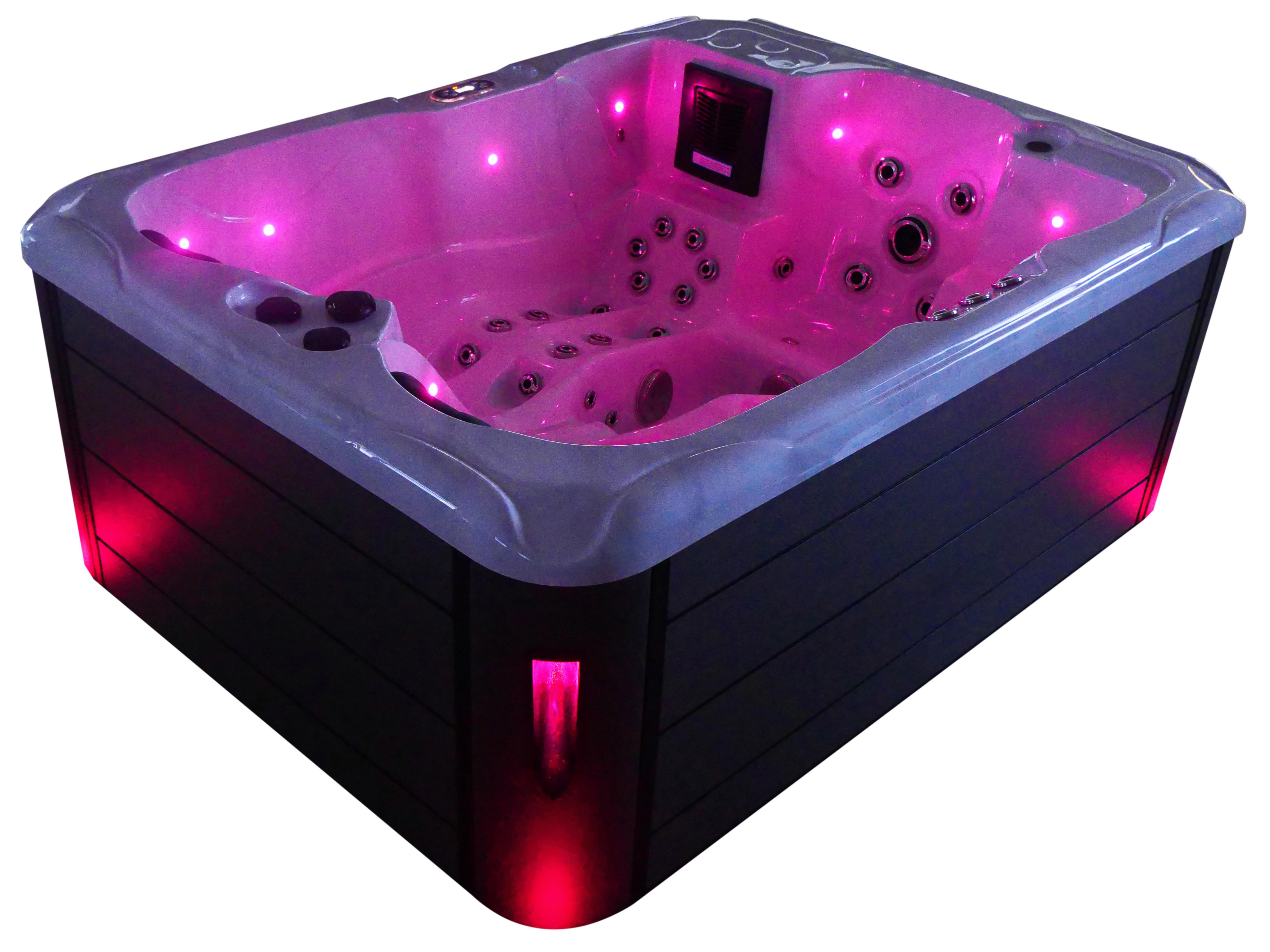 Whirlpool Capri Grauweiß B: 210 cm - Grauweiß, KONVENTIONELL, Kunststoff (210/160/90cm) - Sanotechnik