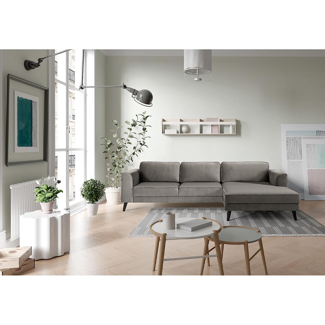 Ecksofa Lumber Jack Grau S: 280x167 Cm - Wengefarben/Grau, MODERN, Textil (280/167cm) - Trendmanufaktur