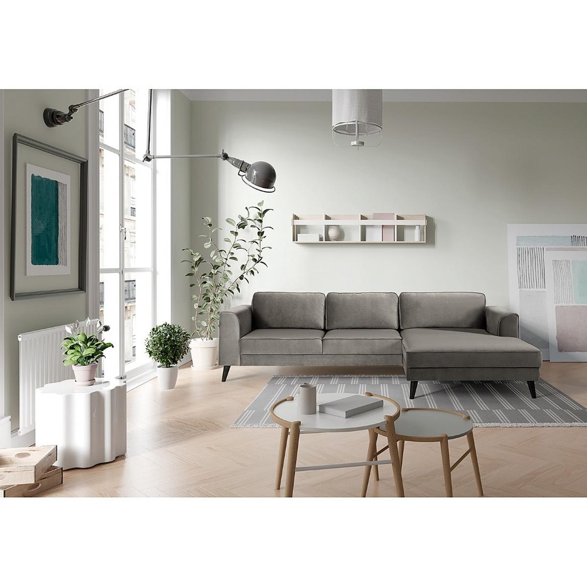 Ecksofa Lumber Jack Grau S: 280x167 Cm - Wengefarben/Grau, MODERN, Textil (280/167cm) - Trendmanufaktur