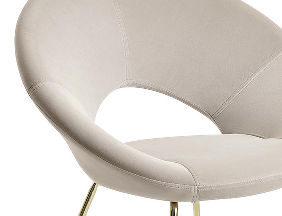 Jedálenská stolička s podrúčkami béžová - zlatá/béžová, Modern, kov/textil (57/83/60cm) - MID.YOU