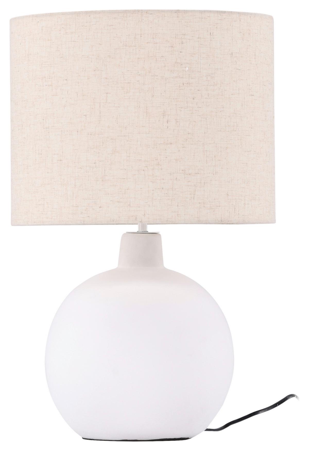 Tischleuchte Torcello - Beige/Weiß, Basics, Textil/Stein (32/32/51cm) - P & B