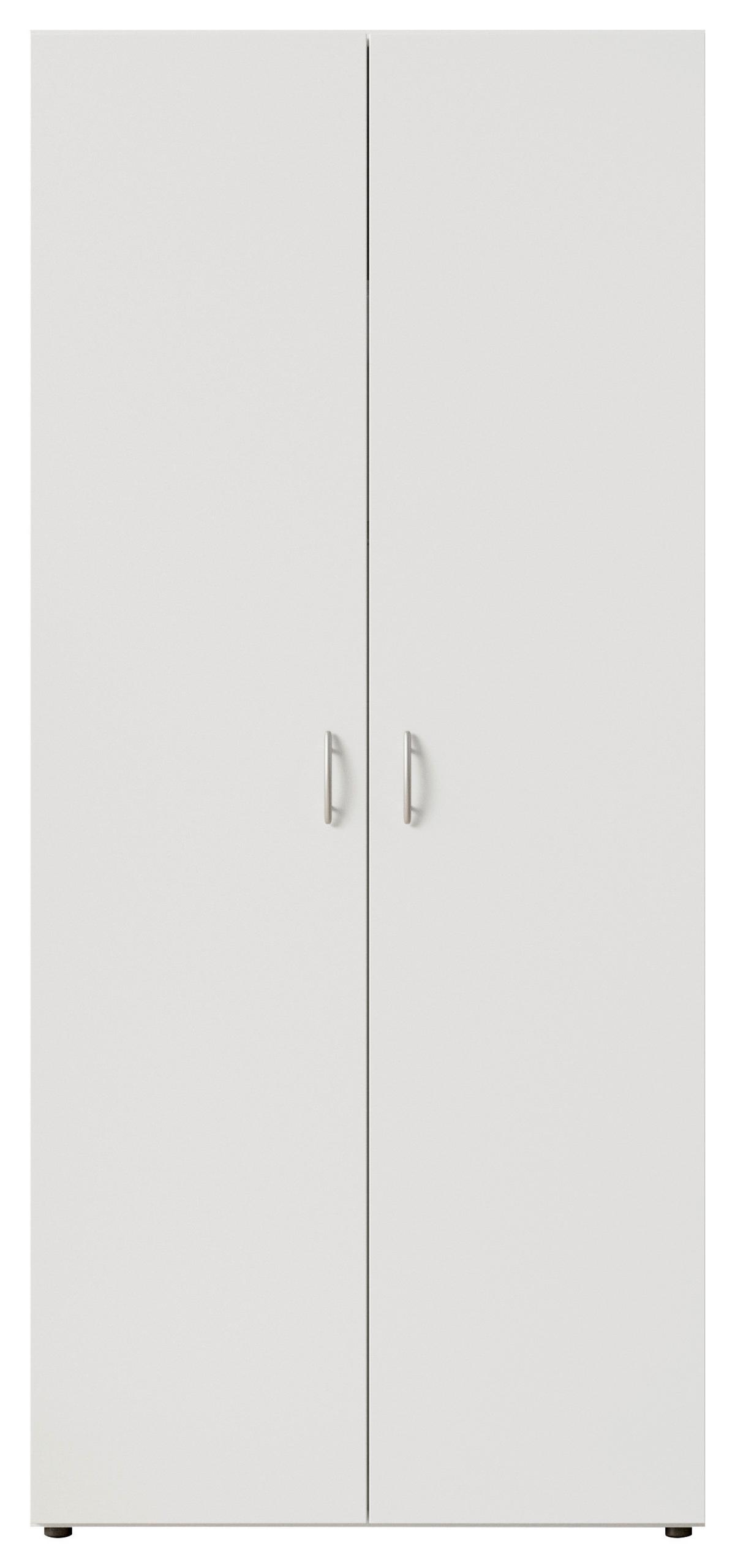 Kleiderschrank B: 81 cm Joe Weiß - Weiß, Basics, Holzwerkstoff (81/177/51cm)