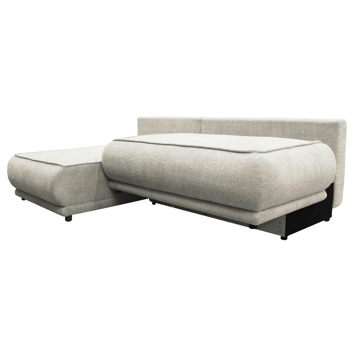 Ecksofa Paros Creme 179x277 Cm - Creme/Schwarz, Design, Textil (179/277cm) - MID.YOU