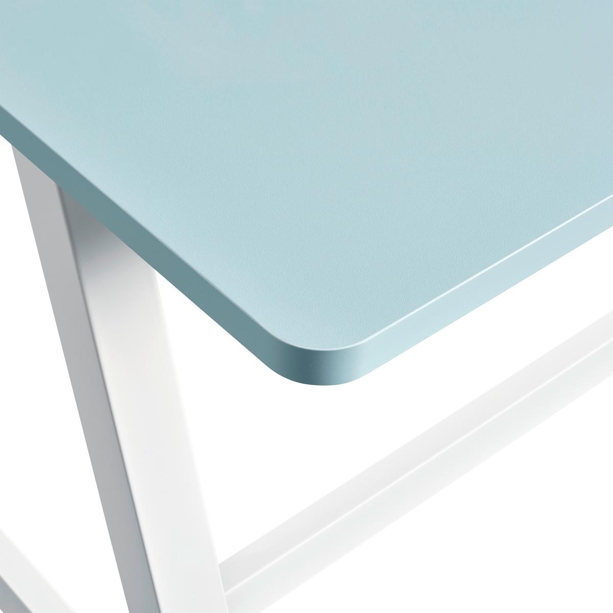 Písací stolík EMMELIE - svetlomodrá/biela, Modern, kov/kompozitné drevo (80/54-85/60cm) - Mömax