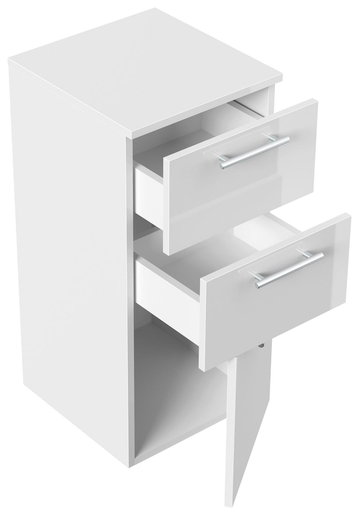MIDISCHRANK Weiß Hochglanz B: 35,2cm - Weiß Hochglanz, Basics, Holzwerkstoff (35,2/75/36,8cm) - MID.YOU
