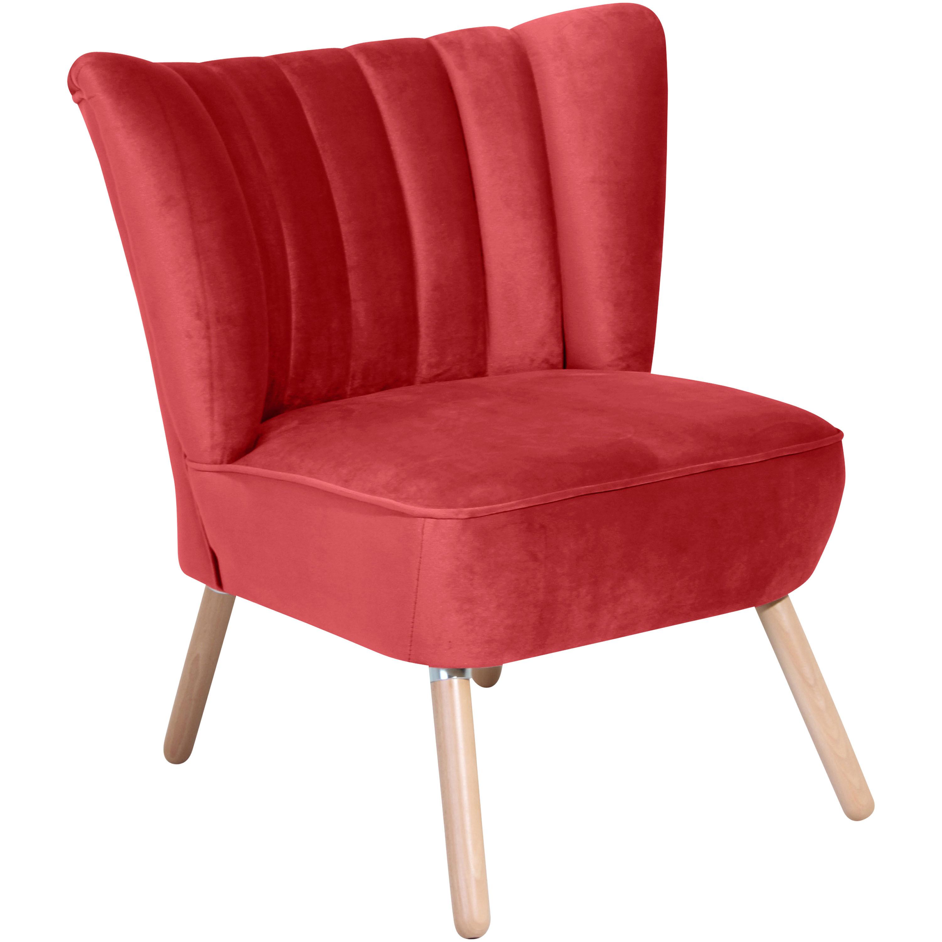 Polsterstuhl Alessandro Rot, Holz-Beine - Buchefarben/Rot, Design, Textil (70/80/66cm) - Max Winzer