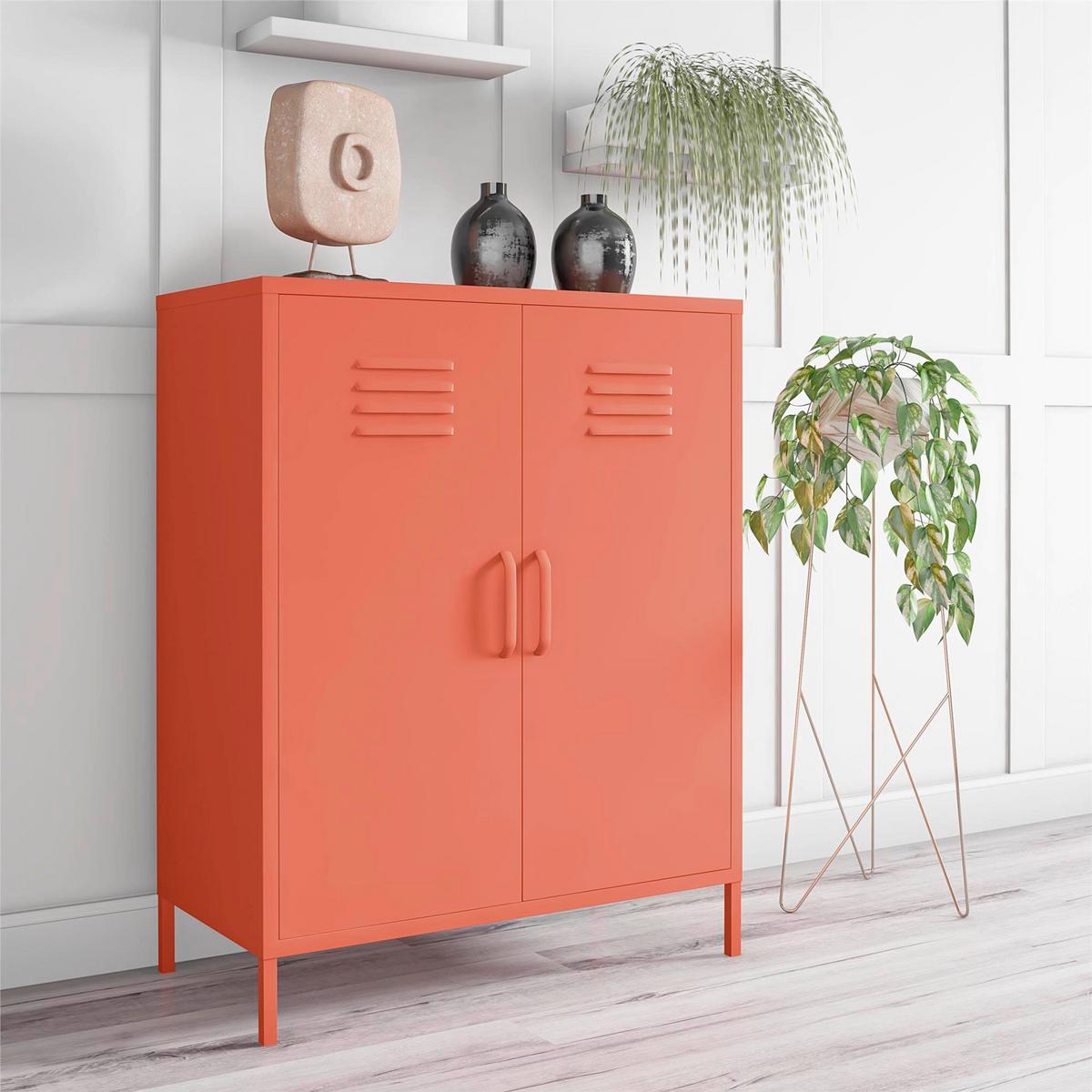 Highboard Cache Orange B: 80cm - Orange, Design, Metall (80/101/40cm) - MID.YOU